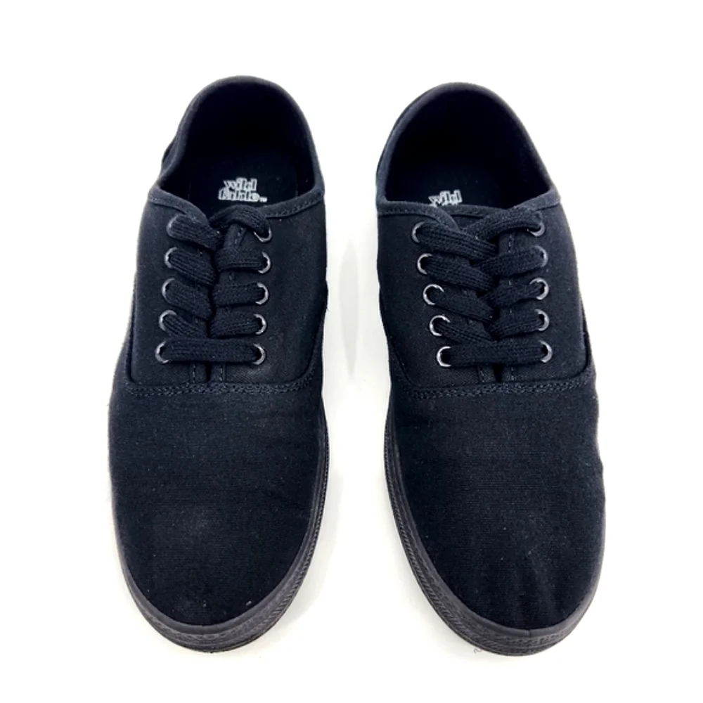 Wild Fable Black Canvas Lace Up Sneakers Shoes Womens Size 7